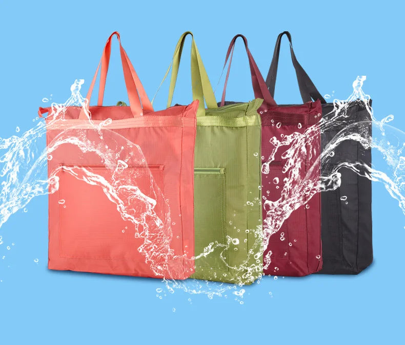 Large Capacity Waterproof Oxford Cloth Reusable Foldable Shopping Bag Tote Shoulder Bag Washable Shopper Storage Bag Handbag