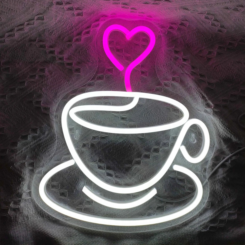 Coffee Neon Sign Luminous LED Sign for Cafe Bar Resturant USB Letter Neon Light Signs Wall Decor Beer Pub Bedroom Birthday Party