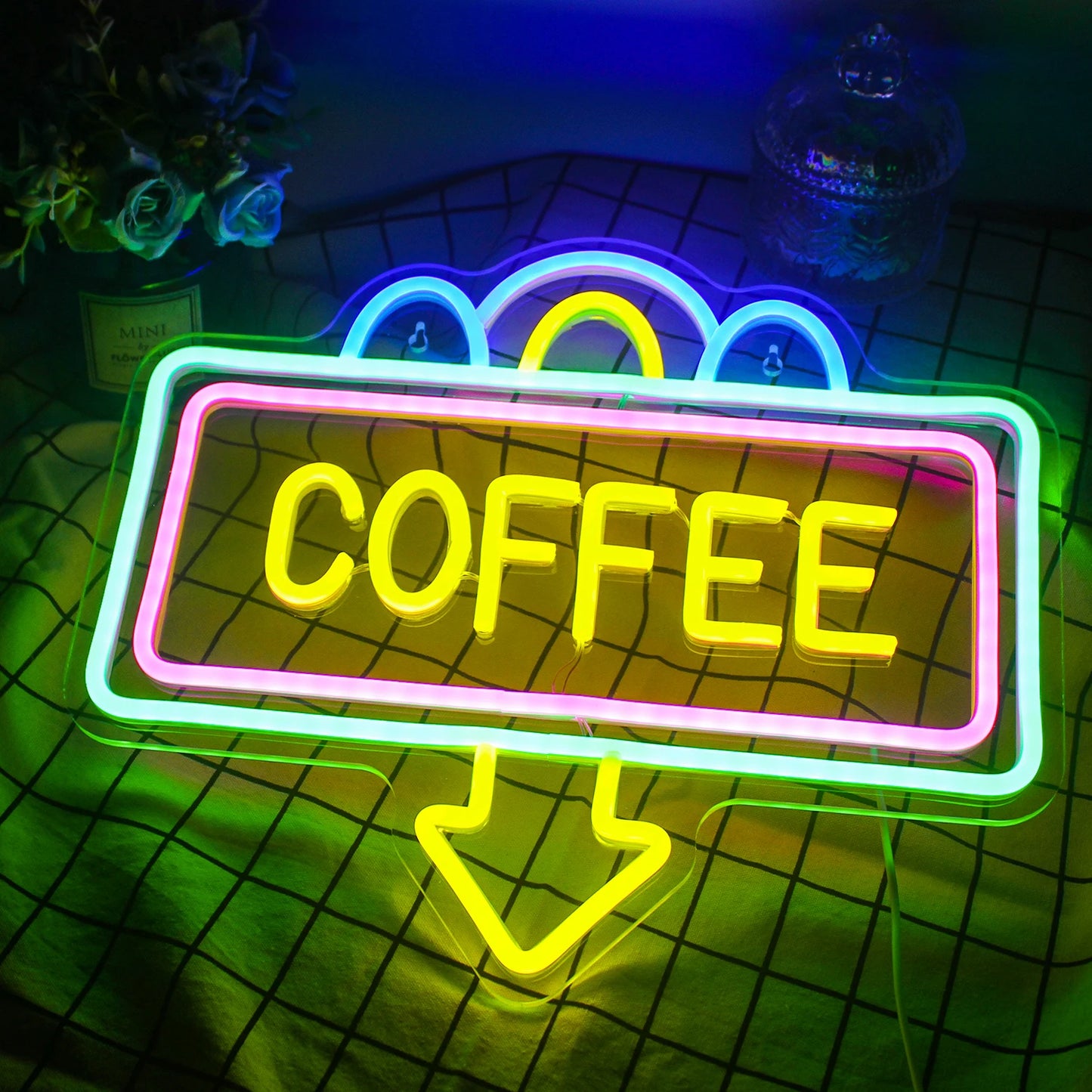 Coffee Neon Sign Luminous LED Sign for Cafe Bar Resturant USB Letter Neon Light Signs Wall Decor Beer Pub Bedroom Birthday Party