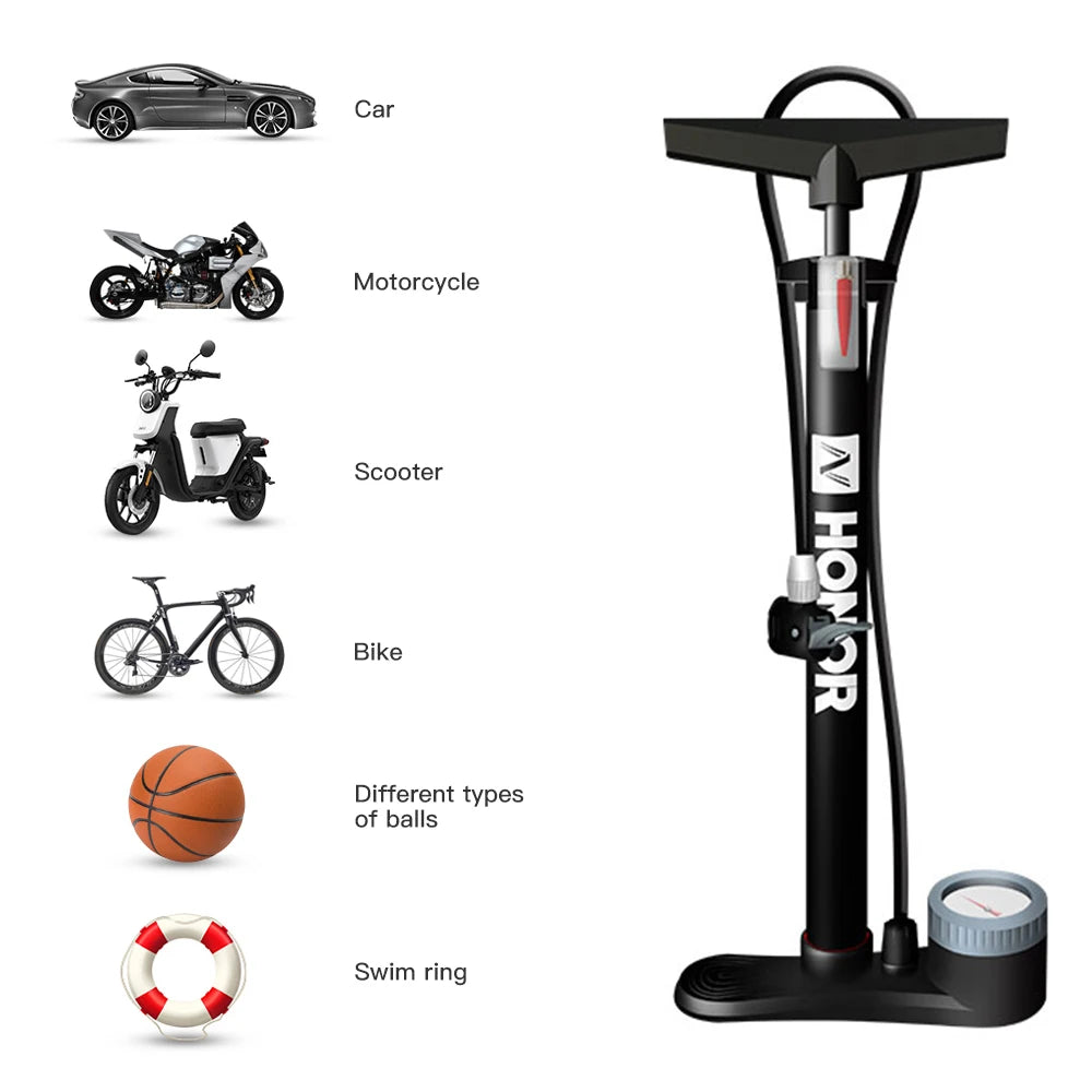 Bicycle Floor Pump 160PSI Bike Air Pump Gauge Presta &Schrader Valves Tire Tube Inflator for Ball Bike Pump Cycle Air Inflator