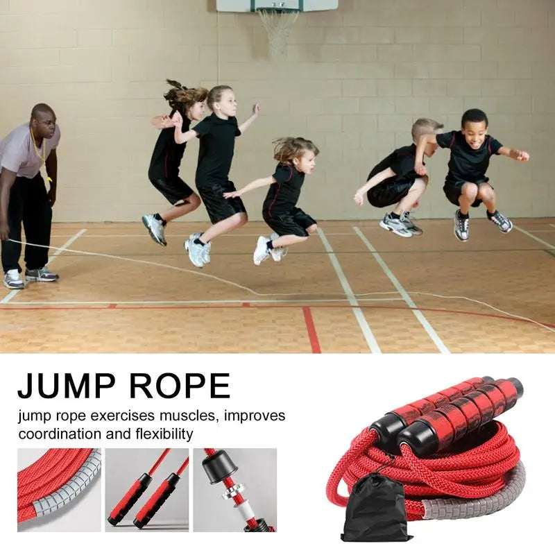 Long Rope Group Skipping Rope Children Students Speed Skipping Rope Cross-fit Jump Rope With Anti-Slip Handle For Double Unders