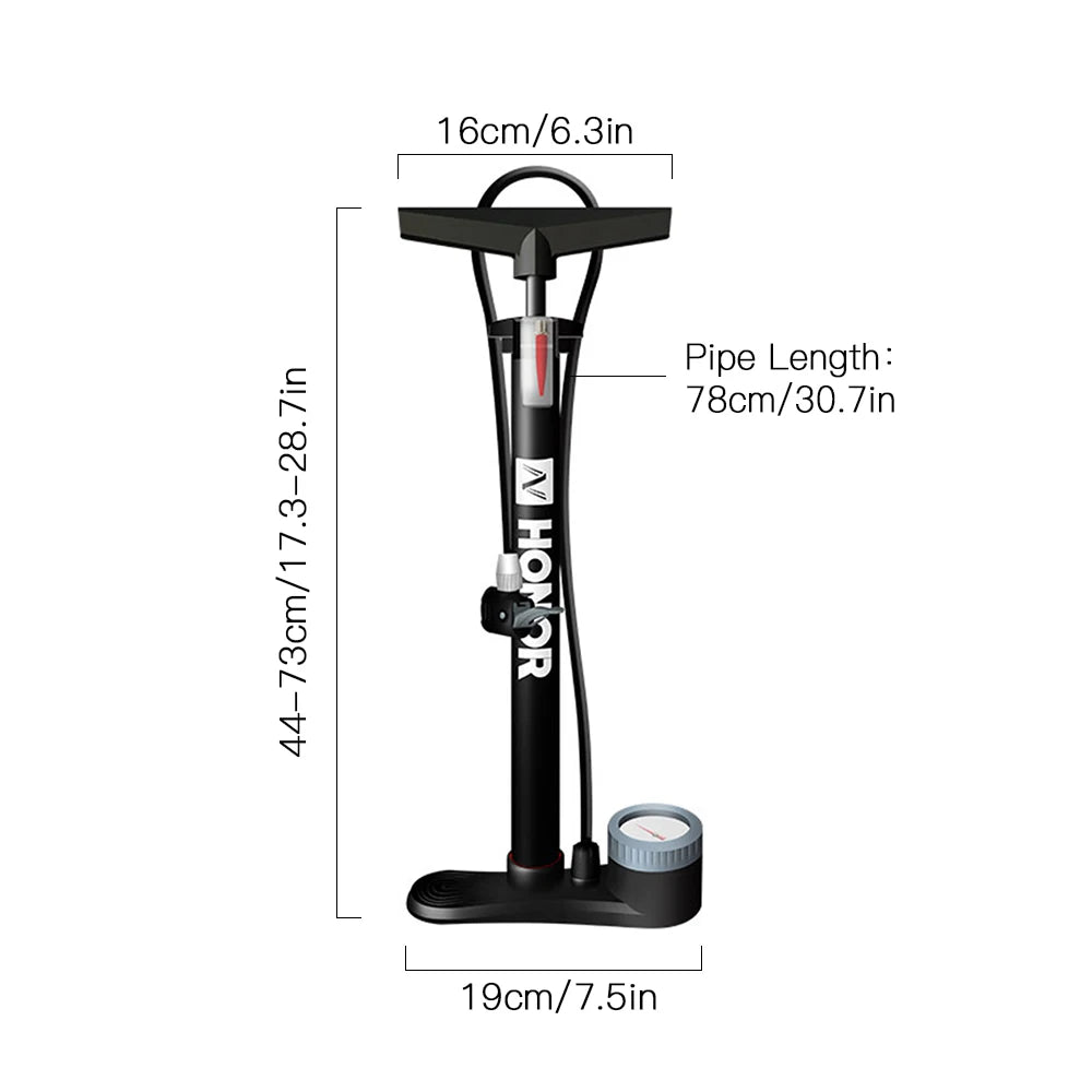 Bicycle Floor Pump 160PSI Bike Air Pump Gauge Presta &Schrader Valves Tire Tube Inflator for Ball Bike Pump Cycle Air Inflator