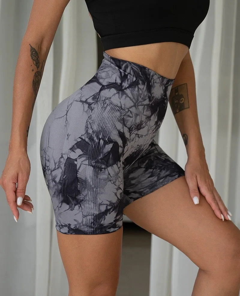 Tie Dye Seamless Yoga Shorts Women Summer Workout Short Leggings Sports Wear Joga Fitness Outfits Gym Clothing Cycling Shorts