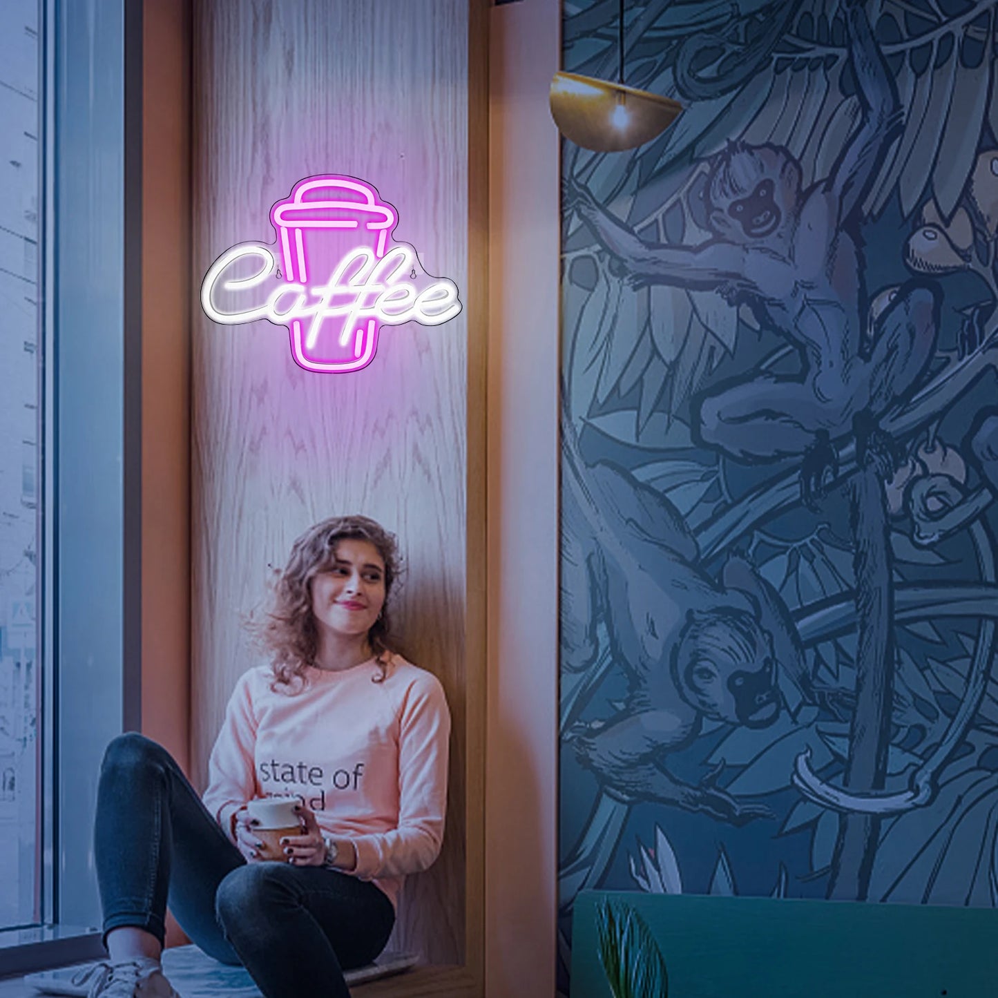 Coffee Neon Sign Luminous LED Sign for Cafe Bar Resturant USB Letter Neon Light Signs Wall Decor Beer Pub Bedroom Birthday Party