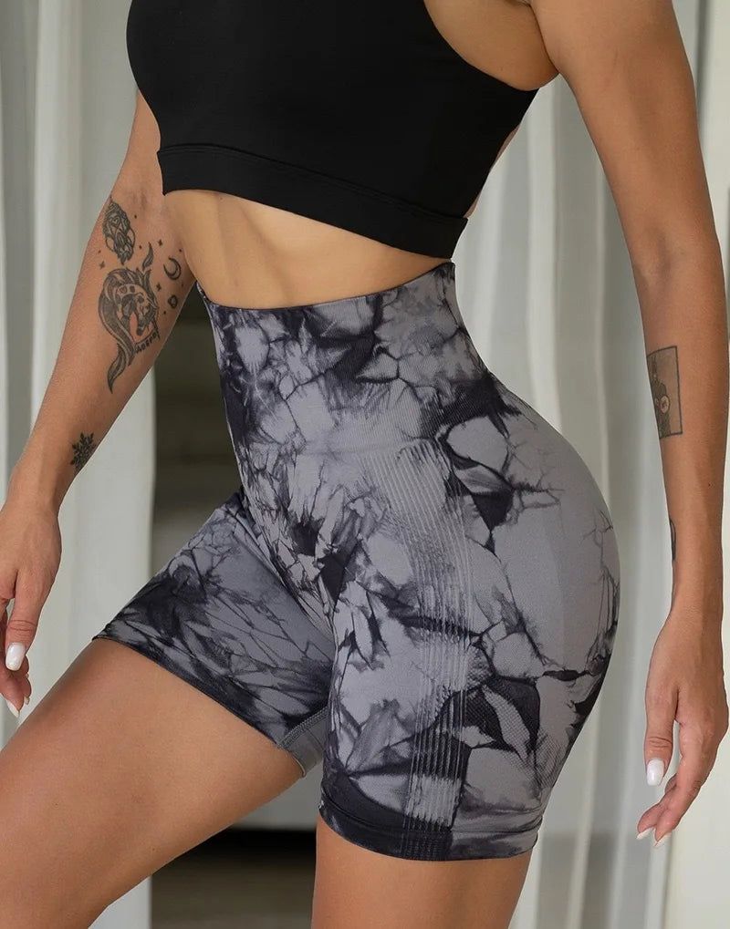 Tie Dye Seamless Yoga Shorts Women Summer Workout Short Leggings Sports Wear Joga Fitness Outfits Gym Clothing Cycling Shorts