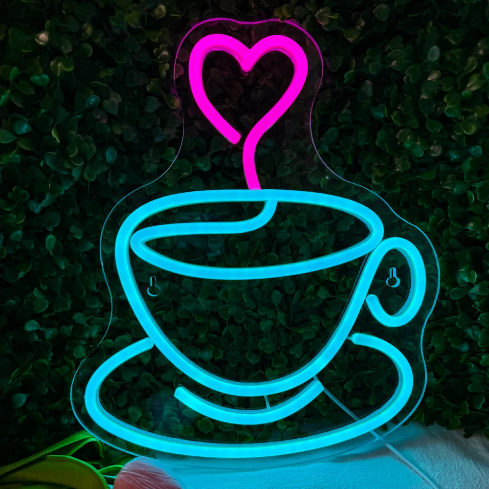 Coffee Neon Sign Luminous LED Sign for Cafe Bar Resturant USB Letter Neon Light Signs Wall Decor Beer Pub Bedroom Birthday Party