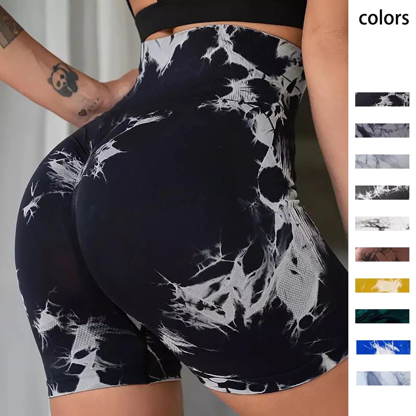 Tie Dye Seamless Yoga Shorts Women Summer Workout Short Leggings Sports Wear Joga Fitness Outfits Gym Clothing Cycling Shorts